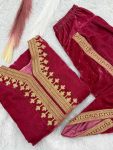 DESIGNER VELVET EMBROIDERY WORK KAFTAN WITH BOTTOM PARTY WEAR WHOLESALE PRICE ETHNIC GARMENT (4)