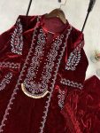 DESIGNER VELVET EMBROIDERY WORK TOP PALAZZO SET FESTIVAL WEAR WHOLESALE PRICE ETHNIC GARMENT (2)