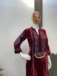 DESIGNER VELVET EMBROIDERY WORK TOP PALAZZO SET FESTIVAL WEAR WHOLESALE PRICE ETHNIC GARMENT (2)