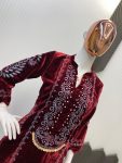 DESIGNER VELVET EMBROIDERY WORK TOP PALAZZO SET FESTIVAL WEAR WHOLESALE PRICE ETHNIC GARMENT (2)