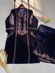 DESIGNER VELVET EMBROIDERY WORK TOP PALAZZO SET FESTIVAL WEAR WHOLESALE PRICE ETHNIC GARMENT (4)