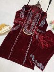 DESIGNER VELVET EMBROIDERY WORK TOP PALAZZO SET FESTIVAL WEAR WHOLESALE PRICE ETHNIC GARMENT (2)