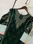 DESIGNER VELVET SEQUENCE EMBROIDERY WORK TOP BOTTOM WITH DUPATTA PARTY WEAR WHOLESALE PRICE ETHNIC GARMENT (8)