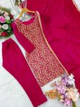 DESIGNER VELVET SHINE EMBROIDERY WORK TOP BOTTOM WITH DUPATTA PARTY WEAR WHOLESALE PRICE ETHNIC GARMENT (4)