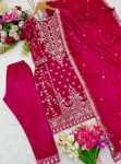 DESIGNER VISCOSE VELVET EMBROIDERY SEQUENCE WORK TOP BOTTOM DUPATTA FESTIVAL WEAR WHOLESALE PRICE ETHNIC GRAMENT (13)