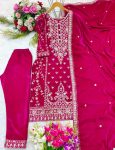 DESIGNER VISCOSE VELVET EMBROIDERY SEQUENCE WORK TOP BOTTOM DUPATTA FESTIVAL WEAR WHOLESALE PRICE ETHNIC GRAMENT (13)