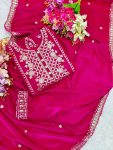 DESIGNER VISCOSE VELVET EMBROIDERY SEQUENCE WORK TOP BOTTOM DUPATTA FESTIVAL WEAR WHOLESALE PRICE ETHNIC GRAMENT (13)