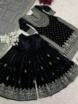 DESIGNER VISCOSE VELVET EMBROIDERY SEQUENCE WORK TOP SHARARA WITH DUPATTA FESTIVAL WEAR WHOLESALE PRICE ETHNIC GARMENT (6)