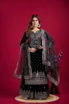 DESIGNER VISCOSE VELVET EMBROIDERY SEQUENCE WORK TOP SHARARA WITH DUPATTA FESTIVAL WEAR WHOLESALE PRICE ETHNIC GARMENT (6)