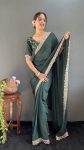 FABULOUS GEORGETTE SILK STONE WITH LACE WORK READY TO WEAR SAREE WITH UNSTITCHED BLOUSE FESTIVAL WEAR WHOLESALE PRICE ETHNIC GARMENT (9)