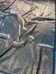 FANCY BANARASI SILK GOLD ZARI WEAVING WORK SAREE WITH UNSTITCHED BLOUSE FESTIVAL WEAR WHOLESALE PRICE ETHNIC GARMENT (38)