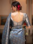 FANCY BANARASI SILK GOLD ZARI WEAVING WORK SAREE WITH UNSTITCHED BLOUSE FESTIVAL WEAR WHOLESALE PRICE ETHNIC GARMENT (38)
