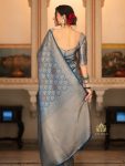 FANCY BANARASI SILK GOLD ZARI WEAVING WORK SAREE WITH UNSTITCHED BLOUSE FESTIVAL WEAR WHOLESALE PRICE ETHNIC GARMENT (38)