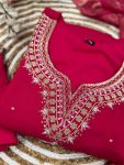 FANCY CHANDERI SILK NECK EMBROIDERY WORK TOP BOTTOM WITH DUPATTA PARTY WEAR WHOLESALE PRICE ETHNIC GARMENT (3)