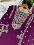 FANCY CHINON SILK EMBROIDERY SEQUENCE CODING WORK TOP BOTTOM WITH DUPATTA PARTY WEAR WHOLESALE PRICE ETHNIC GARMENT (16)