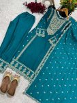 FANCY CHINON SILK EMBROIDERY SEQUENCE CODING WORK TOP BOTTOM WITH DUPATTA PARTY WEAR WHOLESALE PRICE ETHNIC GARMENT (4)