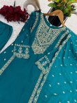 FANCY CHINON SILK EMBROIDERY SEQUENCE CODING WORK TOP BOTTOM WITH DUPATTA PARTY WEAR WHOLESALE PRICE ETHNIC GARMENT (4)