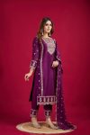 FANCY CHINON SILK EMBROIDERY SEQUENCE CODING WORK TOP BOTTOM WITH DUPATTA PARTY WEAR WHOLESALE PRICE ETHNIC GARMENT (16)