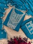 FANCY CHINON SILK EMBROIDERY SEQUENCE CODING WORK TOP BOTTOM WITH DUPATTA PARTY WEAR WHOLESALE PRICE ETHNIC GARMENT (4)