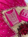 FANCY CHINON SILK EMBROIDERY SEQUENCE CODING WORK TOP BOTTOM WITH DUPATTA PARTY WEAR WHOLESALE PRICE ETHNIC GARMENT (3)