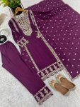 FANCY CHINON SILK EMBROIDERY SEQUENCE CODING WORK TOP BOTTOM WITH DUPATTA PARTY WEAR WHOLESALE PRICE ETHNIC GARMENT (16)