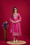 FANCY CHINON SILK EMBROIDERY SEQUENCE CODING WORK TOP BOTTOM WITH DUPATTA PARTY WEAR WHOLESALE PRICE ETHNIC GARMENT (3)