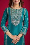 FANCY CHINON SILK EMBROIDERY SEQUENCE CODING WORK TOP BOTTOM WITH DUPATTA PARTY WEAR WHOLESALE PRICE ETHNIC GARMENT (4)