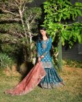 FANCY CHINON SILK EMBROIDERY SEQUENCE MIRROR WORK TOP SHARARA WITH DUPATTA PARTY WEAR WHOLESALE PRICE ETHNIC GARMENT (10)