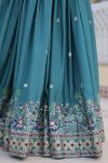 FANCY CHINON SILK EMBROIDERY SEQUENCE THREAD WORK LEHENGA CHOLI WITH DUPATTA FESTIVAL WEAR WHOLESALE PRICE ETHNIC GRAMENT (12)