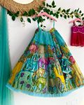 FANCY CHINON SILK PRINTED EMBROIDERY SEQUENCE KID’S LEHENGA CHOLI WITH DUPATTA PARTY WEAR WHOLESALE PRICE ETHNIC GARMENT (3)