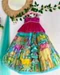 FANCY CHINON SILK PRINTED EMBROIDERY SEQUENCE KID’S LEHENGA CHOLI WITH DUPATTA PARTY WEAR WHOLESALE PRICE ETHNIC GARMENT (3)