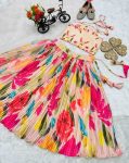 FANCY CHINONN SILK PRINTED CRUSH WORK KID’S LEHENGA CHOLI WITH DUPATTA PARTY WEAR WHOLESALE PRICE ETHNIC GARMENT (7)