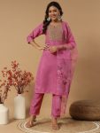 FANCY COTTON EMBROIDERY SEQUENCE WORK TOP BOTTOM DUPATTA BABY PINK