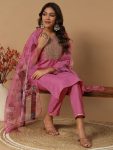 FANCY COTTON EMBROIDERY SEQUENCE WORK TOP BOTTOM DUPATTA CASUAL WEAR WHOLESALE PRICE ETHNIC GRAMENT (15)