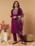 FANCY COTTON EMBROIDERY SEQUENCE WORK TOP BOTTOM DUPATTA CASUAL WEAR WHOLESALE PRICE ETHNIC GRAMENT (17)
