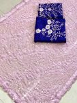FANCY GEORGETTE EMBRIDERY SEQUENCE LACE WORK SAREE WITH UNSTITCHED BLOUSE PARTY WEAR WHOLESALE PRICE ETHNIC GARMENT (4)