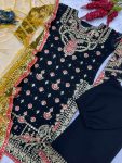 FANCY GEORGETTE EMBROIDERY SQUENCE WORK TOP PLAZZO WITH DUPATTA PARTY WEAR WHOLESALE PRICE ETHNIC GARMENT (4)