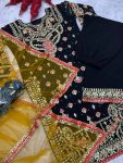 FANCY GEORGETTE EMBROIDERY SQUENCE WORK TOP PLAZZO WITH DUPATTA PARTY WEAR WHOLESALE PRICE ETHNIC GARMENT (4)