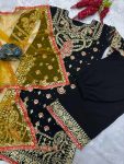 FANCY GEORGETTE EMBROIDERY SQUENCE WORK TOP PLAZZO WITH DUPATTA PARTY WEAR WHOLESALE PRICE ETHNIC GARMENT (4)