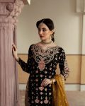 FANCY GEORGETTE EMBROIDERY SQUENCE WORK TOP PLAZZO WITH DUPATTA PARTY WEAR WHOLESALE PRICE ETHNIC GARMENT (4)