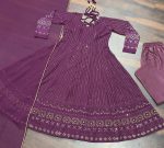 FANCY GEORGETTE EMBROIDERY ZARI WORK GOWN BOTTOM WITH DUPATTA FESTIVAL WEAR WHOLESALE PRICE ETHNIC GARMENT (3)