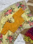 FANCY GEORGETTE FLOWER PRINT EMBROIDERY ZARI SEQUENCE WORK SAREE WITH STITCHED BLOUSE PARTY WEAR WHOLESALE PRICE ETHNIC GRAMENT 1 (3)