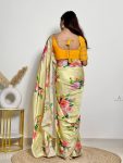 FANCY GEORGETTE FLOWER PRINT EMBROIDERY ZARI SEQUENCE WORK SAREE WITH STITCHED BLOUSE PARTY WEAR WHOLESALE PRICE ETHNIC GRAMENT 1 (3)