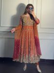 FANCY GEORGETTE SEQUENCE EMBROIDERY WORK GOWN WITH DUPATTA PARTY WEAR WHOLESALE PIRCE ETHNIC GARMENT (4)