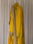FANCY GEORGETTE SEQUENCE EMBROIDERY WORK TOP SHARARA WITH DUPATTA FESTIVAL WEAR WHOLESALE PRICE ETHNIC GARMENT (2)