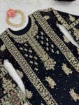 FANCY GEORGETTE THREAD SEQUENCE PEARL WORK TOP BOTTOM WITH DUPATTA PARTY WEAR WHOLESALE PRICE ETHNIC GARMENT (1)