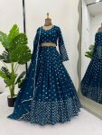 FANCY GEORGETTE THREAD SEQUENCE WORK LEHENGA CHOLI WITH DUPATTA PARTY WEAR WHOLESALE PRICE ETHNIC GARMENT (5)