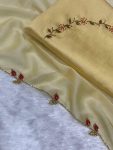 FANCY RANGOLI SILK PEARL HAND CUT WORK SAREE WITH UNSTITCHED BLOUSE FESTIVAL WEAR WHOLESALE PRICE ETHNIC GARMENT 1 (2)