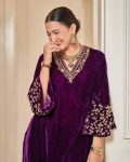 FANCY VELVET EMBROIDERY WORK TOP PALAZZO WITH DUPATTA FESTIVAL WEAR WHOLESALE PRICE ETHNIC GARMENT (5)