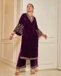 FANCY VELVET EMBROIDERY WORK TOP PALAZZO WITH DUPATTA FESTIVAL WEAR WHOLESALE PRICE ETHNIC GARMENT (5)